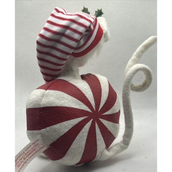 Annalee 6" Peppermint Candy White Mouse 768904 Christmas 2004 - Picture 3 of 5